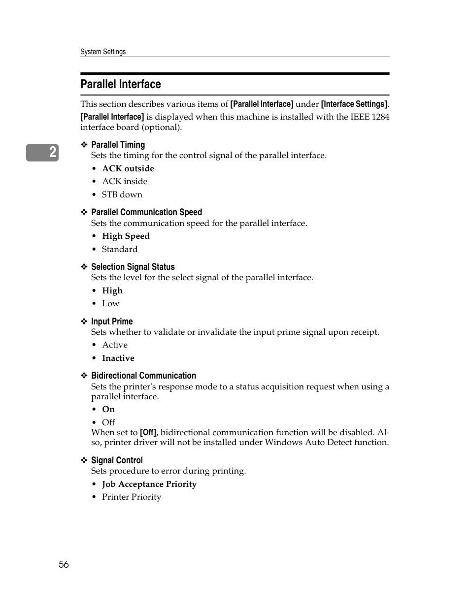 Parallel interface | Microsoft PRO 906EX User Manual | Page 64 / 298