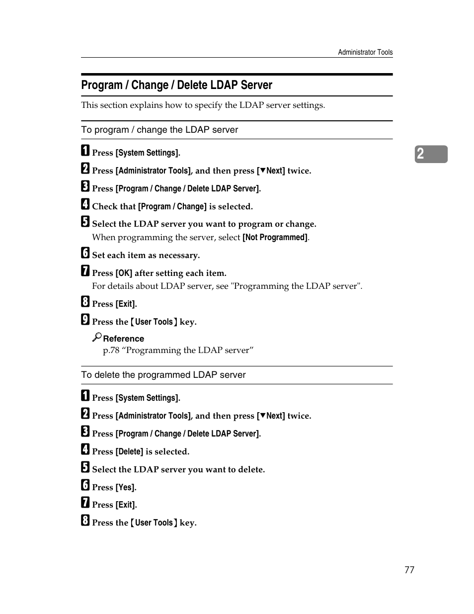 Program / change / delete ldap server | Microsoft PRO 906EX User Manual | Page 85 / 298