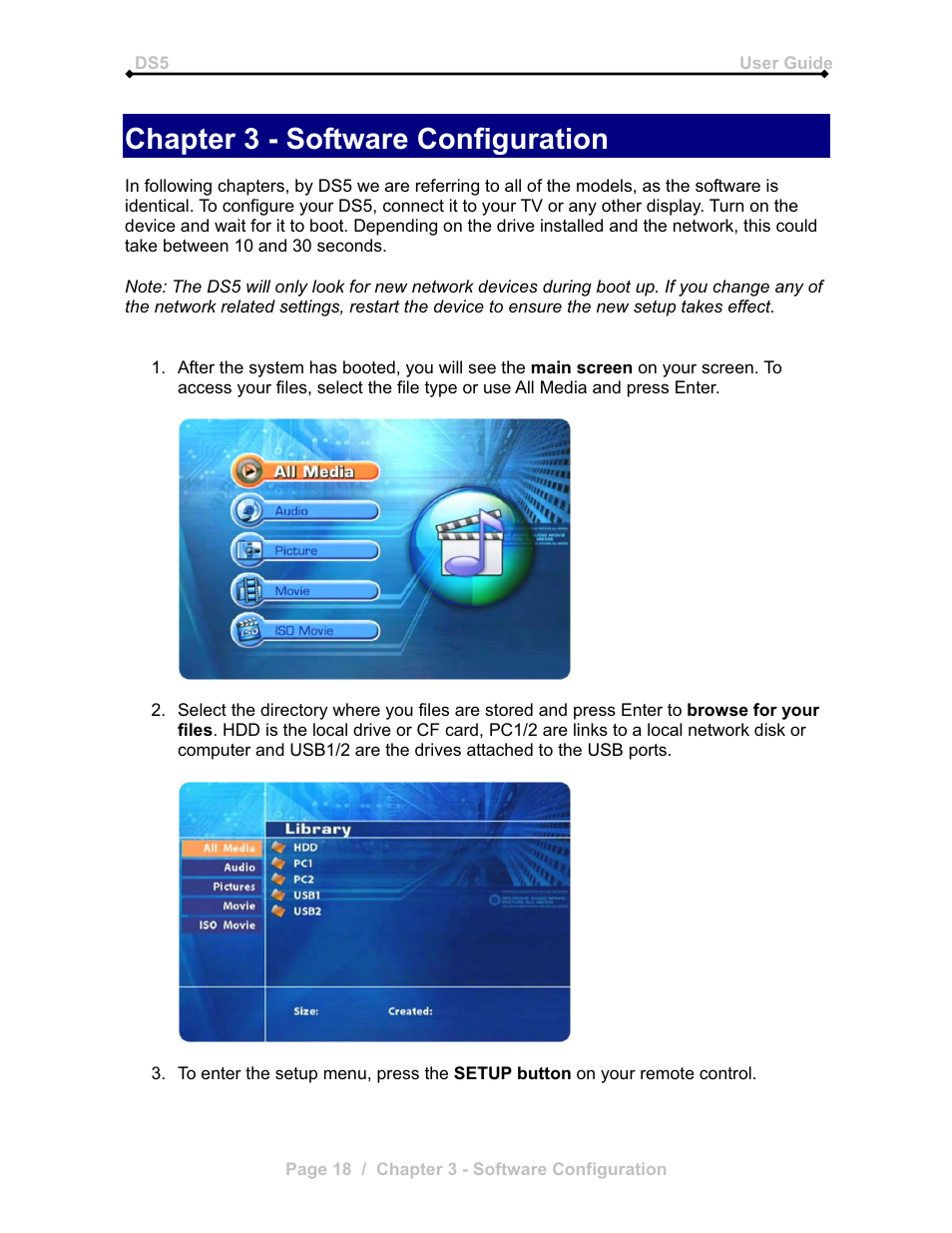 Chapter 3 - software configuration | Microsoft DS5 User Manual | Page 20 / 62