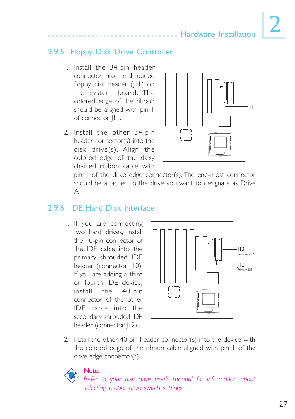 Floppy disk drive controller, Ide hard disk interface | Microsoft G7VP2 User Manual | Page 27 / 70