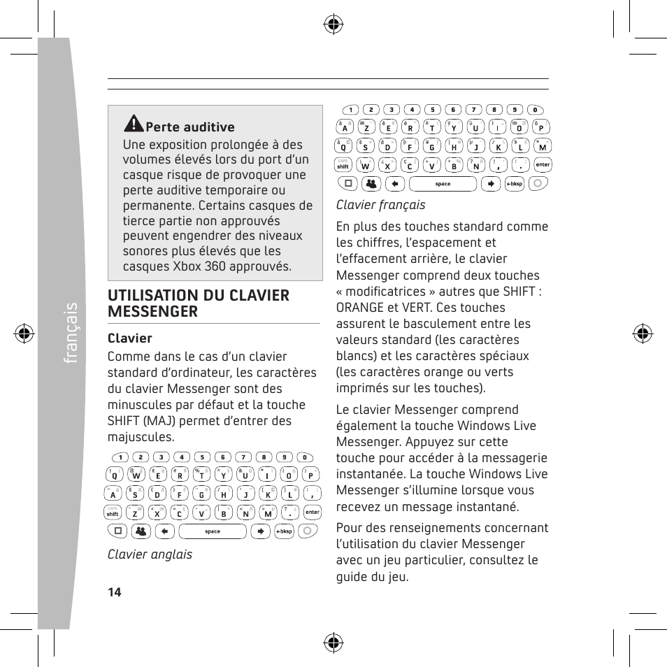 Fr anç ais | Microsoft X13-68046-02 User Manual | Page 14 / 28