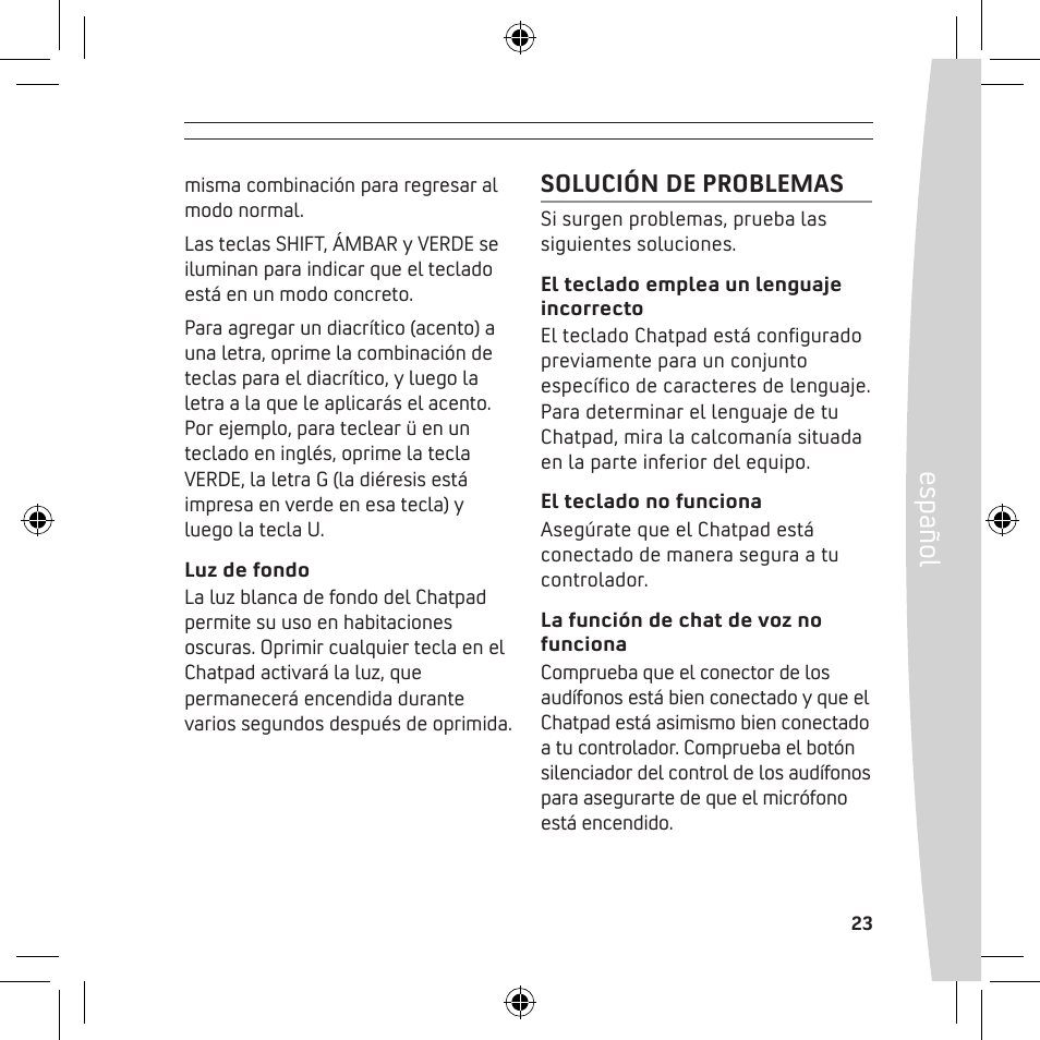 Español | Microsoft X13-68046-02 User Manual | Page 23 / 28
