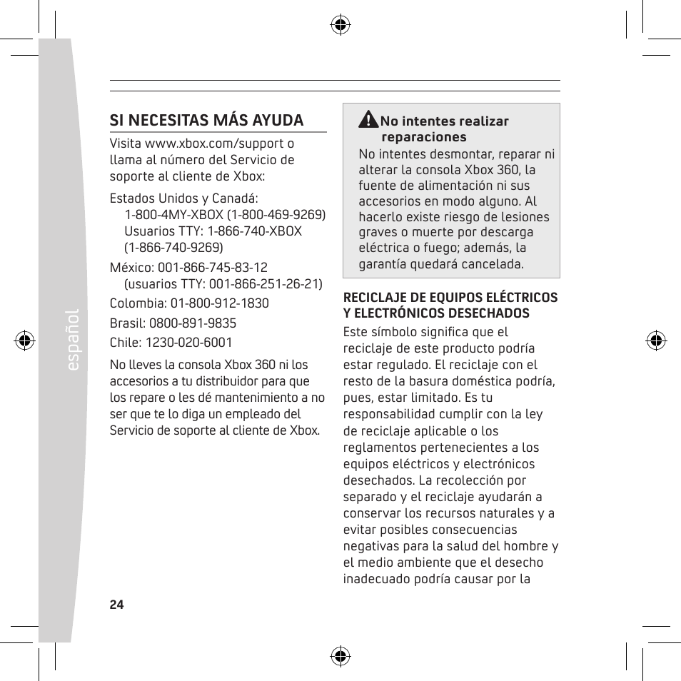 Español | Microsoft X13-68046-02 User Manual | Page 24 / 28