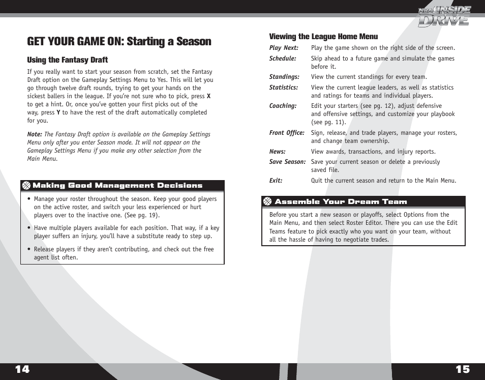 Get your game on: starting a season | Microsoft X08-40995 User Manual | Page 9 / 16