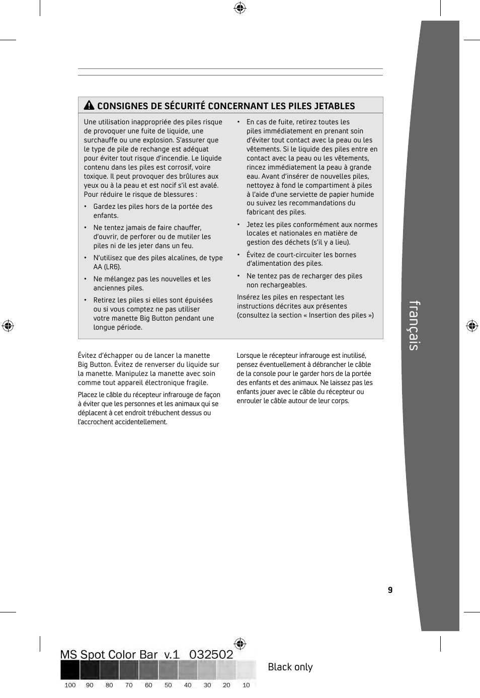 Fra nç ais, Black only | Microsoft ICES-003 User Manual | Page 10 / 26