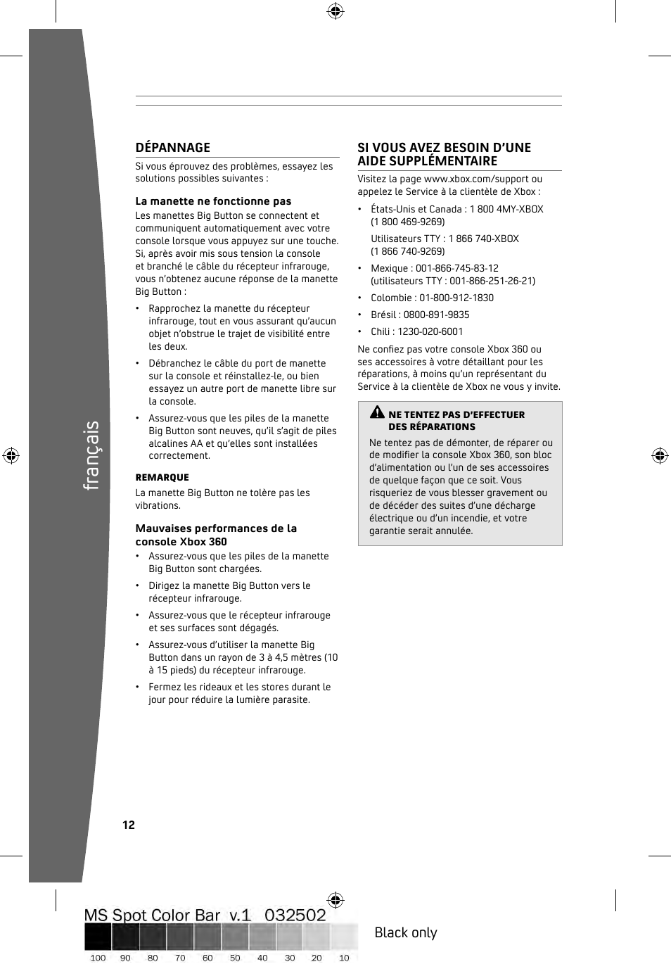 Fr an ça is, Black only | Microsoft ICES-003 User Manual | Page 13 / 26