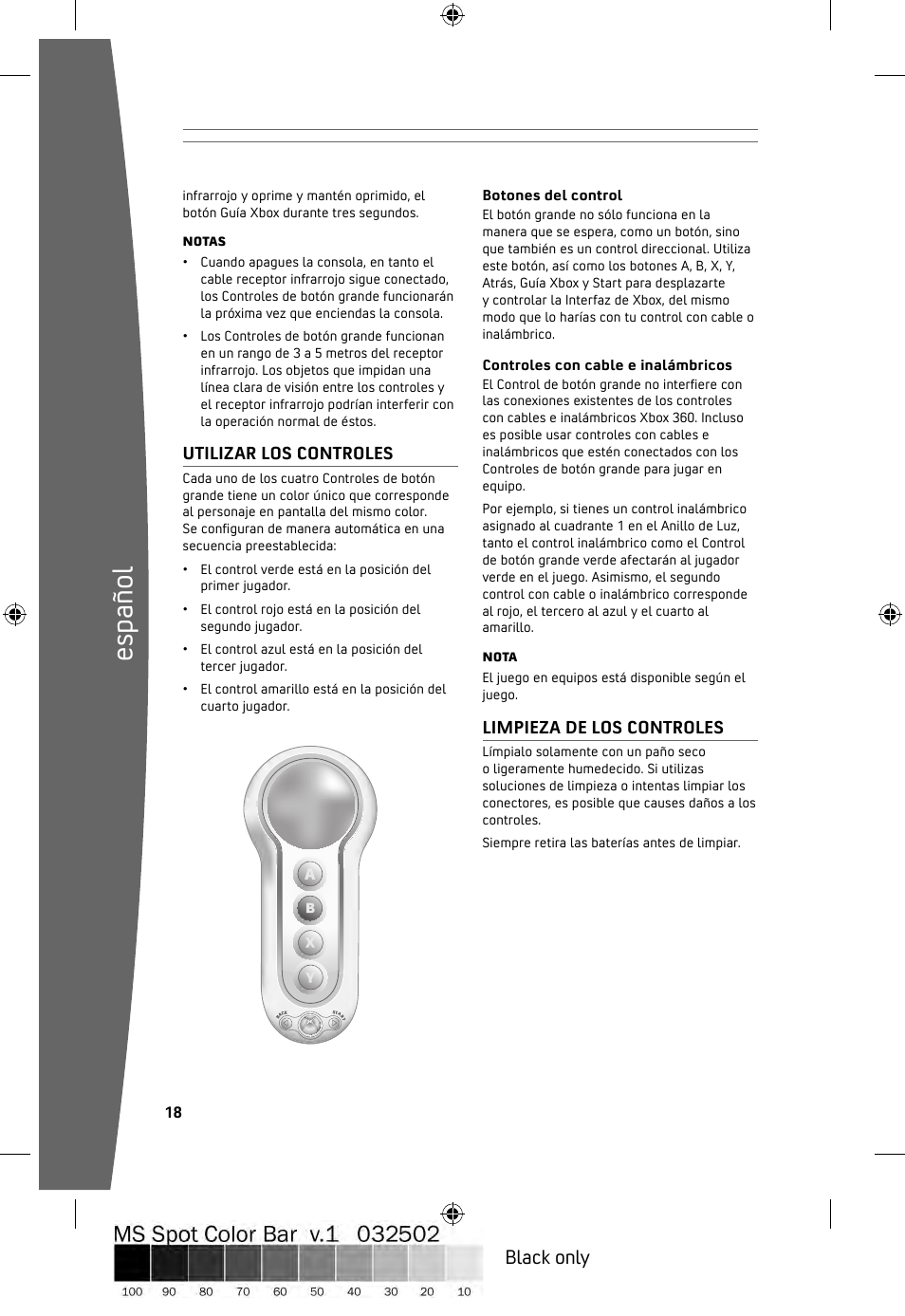 Es pa ño l, Black only | Microsoft ICES-003 User Manual | Page 19 / 26