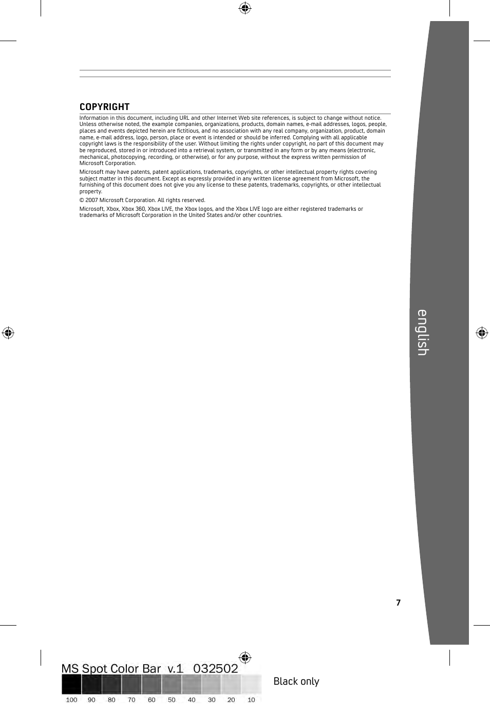 En gli sh, Black only | Microsoft ICES-003 User Manual | Page 8 / 26