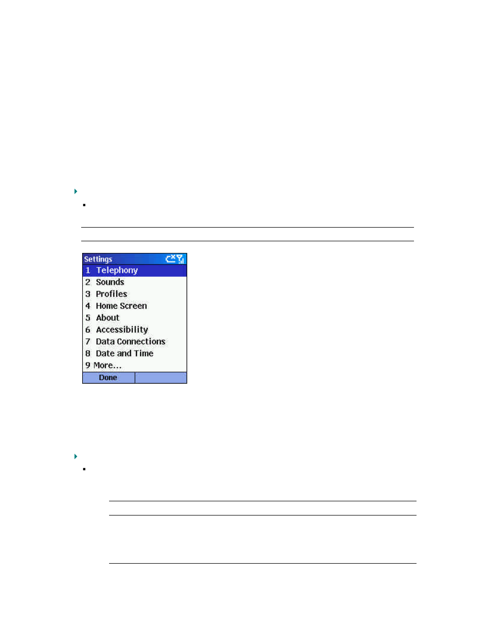 Chapter 4 settings, Viewing and changing settings | Microsoft Smartphone 2002 User Manual | Page 28 / 74