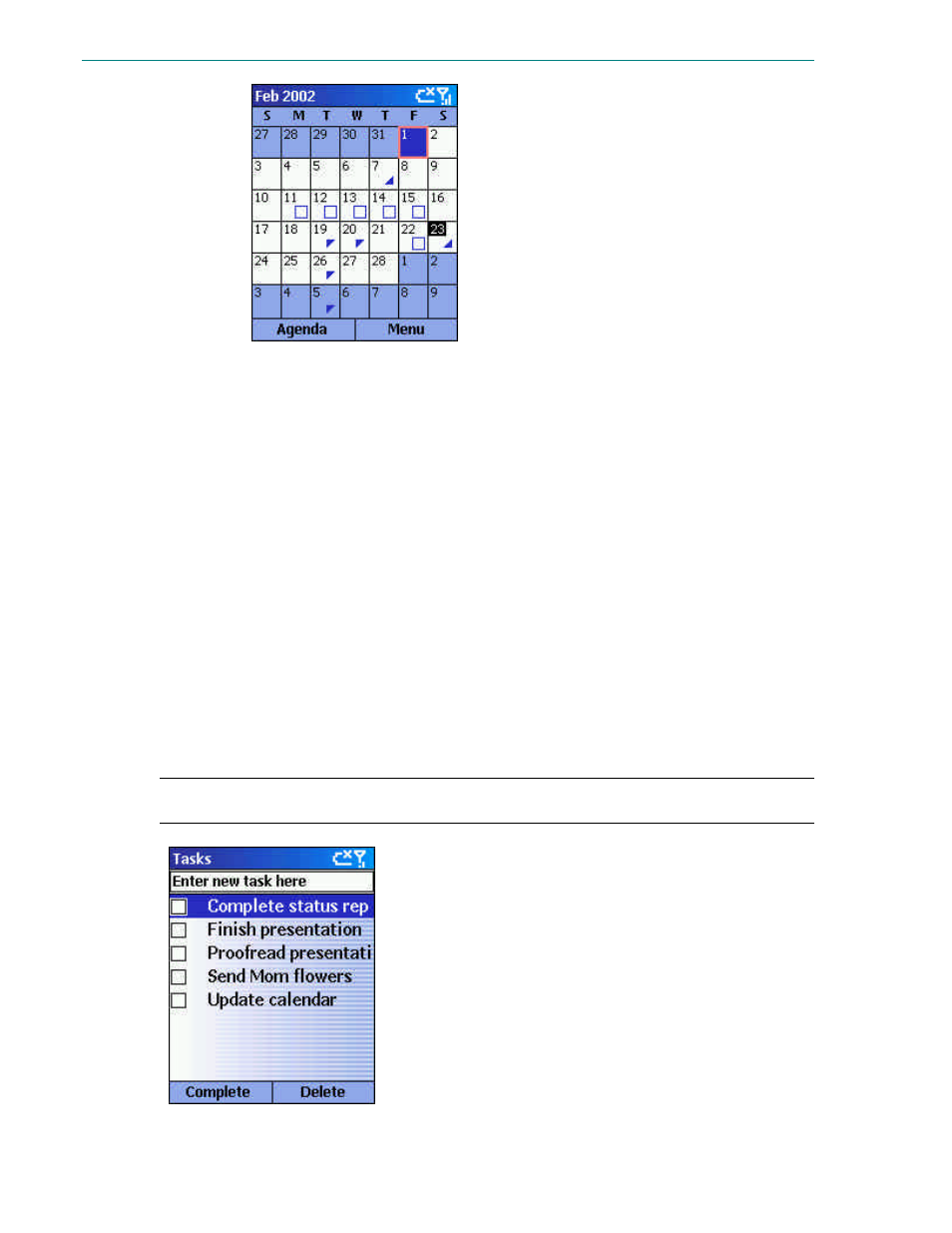 Using tasks | Microsoft Smartphone 2002 User Manual | Page 52 / 74