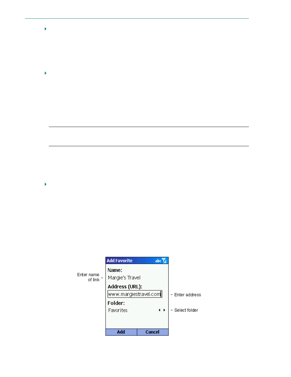 Using the favorites list | Microsoft Smartphone 2002 User Manual | Page 62 / 74