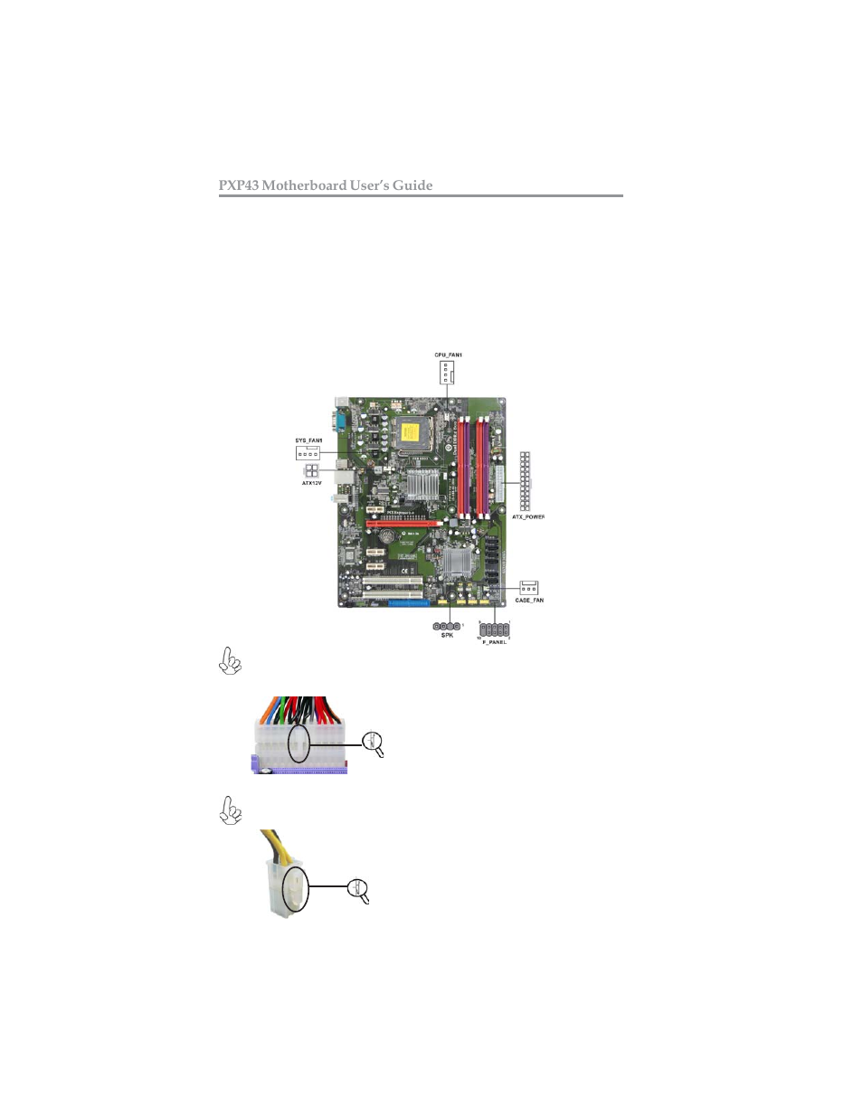 Installing the motherboard, Connecting case components | Microsoft MOTHERBOARD USER'S GUIDE PXP43 User Manual | Page 24 / 46