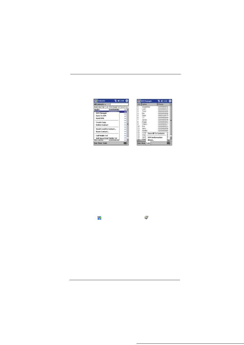 Managing contacts using sim manager | Microsoft ET180 User Manual | Page 102 / 136