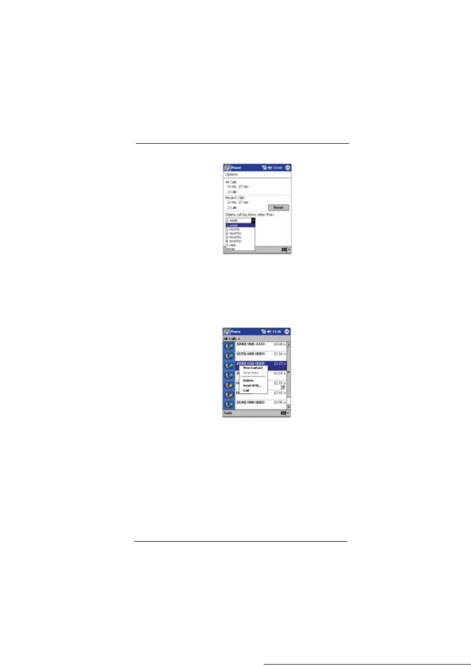 Deleting call log entries | Microsoft ET180 User Manual | Page 106 / 136