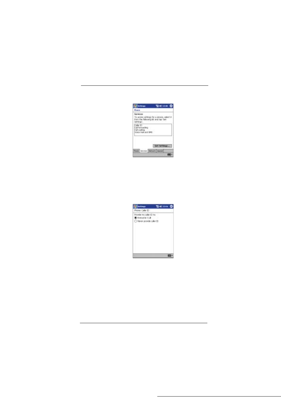 Settings - services tab | Microsoft ET180 User Manual | Page 110 / 136