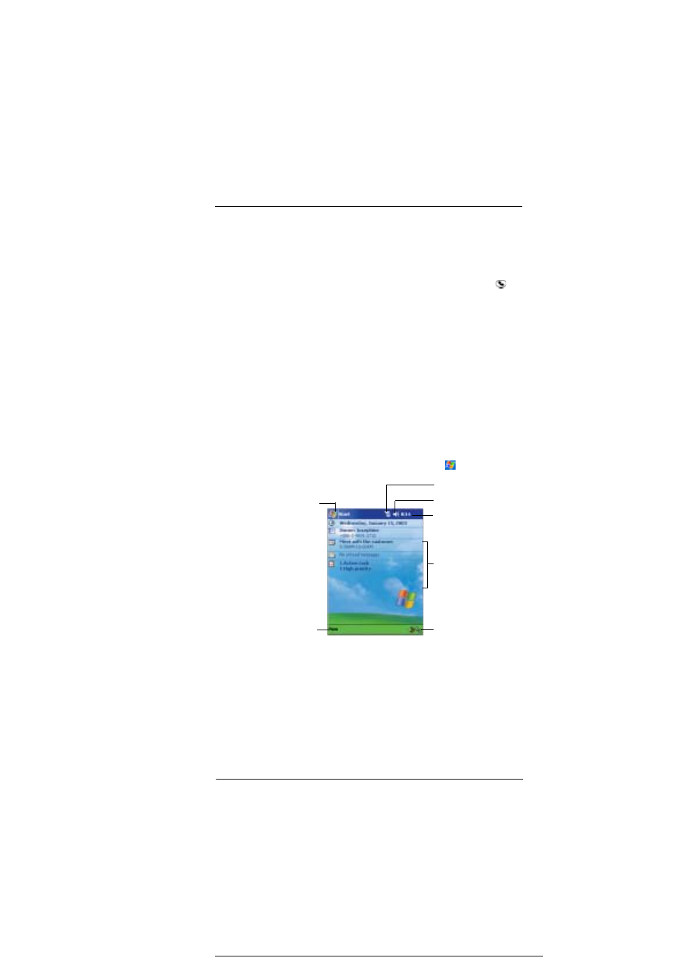 Command interface, Hardware buttons and the stylus, Today screen | Hardware buttons and the stylus today screen | Microsoft ET180 User Manual | Page 33 / 136