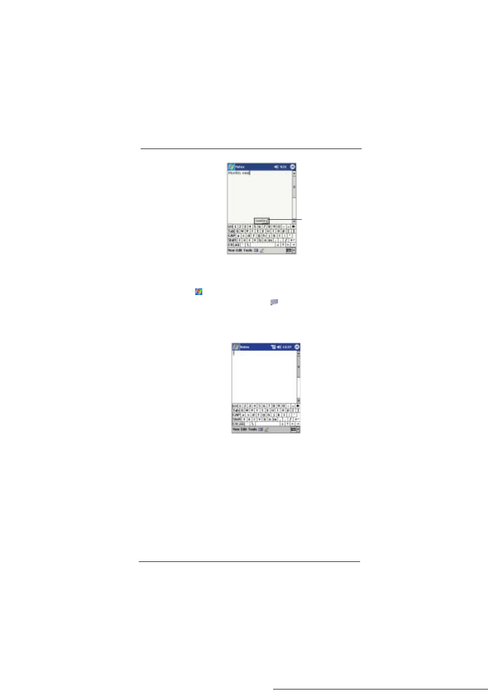 To type with the soft keyboard, To use letter recognizer | Microsoft ET180 User Manual | Page 38 / 136