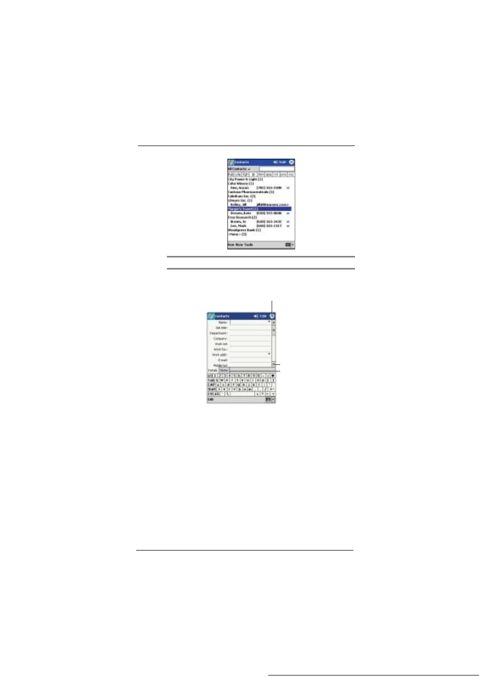 Creating a contact, Finding a contact, Creating a contact finding a contact | Microsoft ET180 User Manual | Page 54 / 136