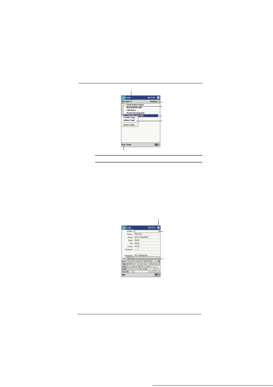 Creating a task | Microsoft ET180 User Manual | Page 56 / 136
