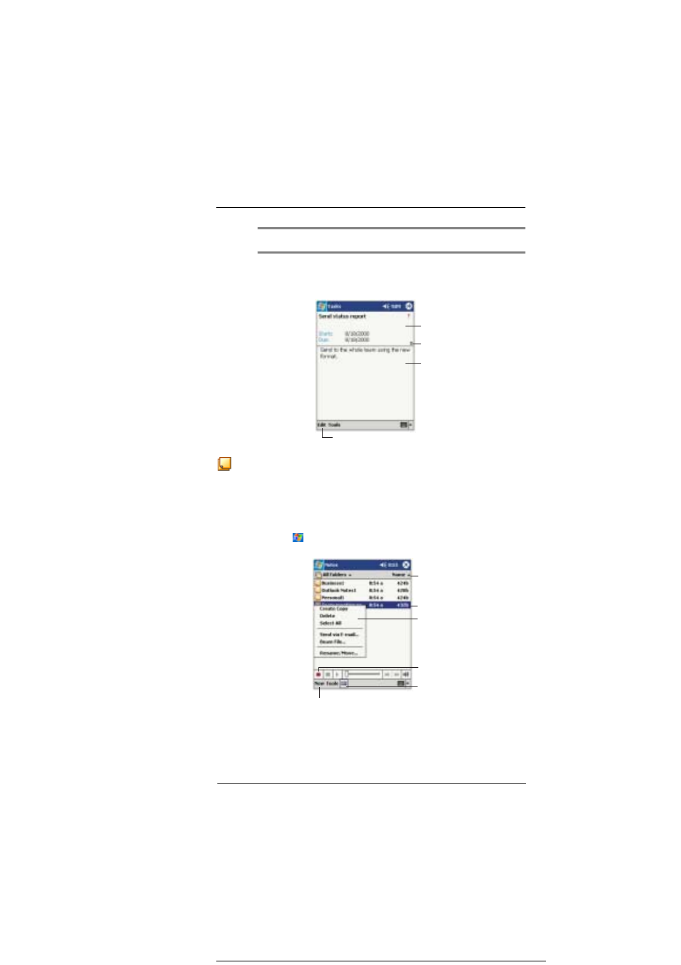 Notes, Creating a note | Microsoft ET180 User Manual | Page 57 / 136