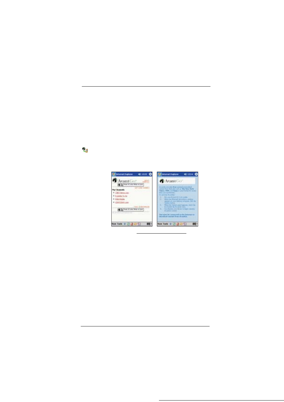 Avantgo, Signing up for avantgo | Microsoft ET180 User Manual | Page 76 / 136