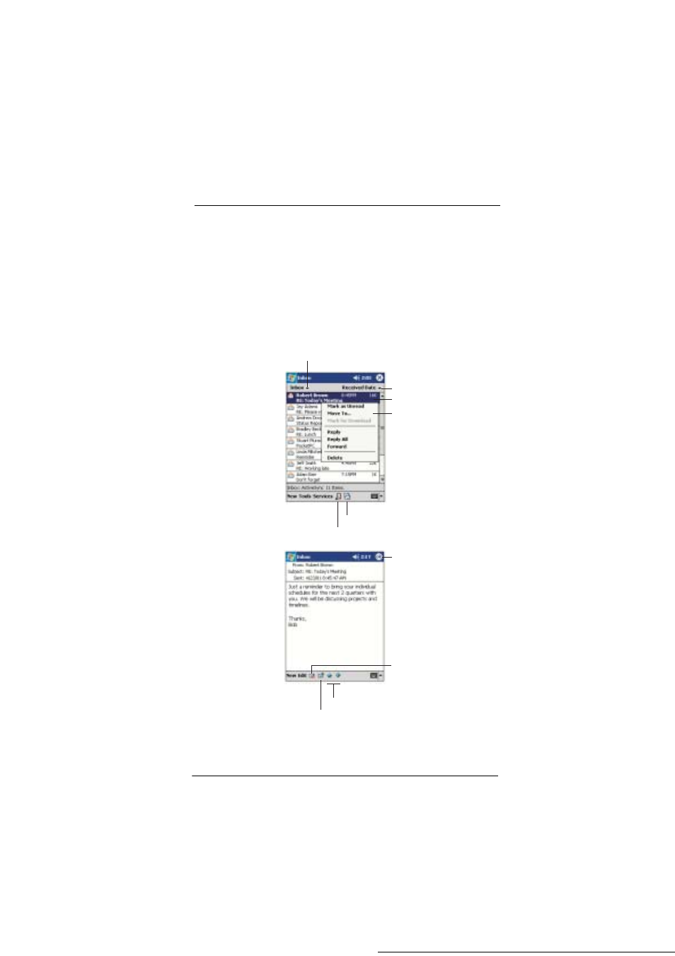 Using the message list | Microsoft ET180 User Manual | Page 78 / 136