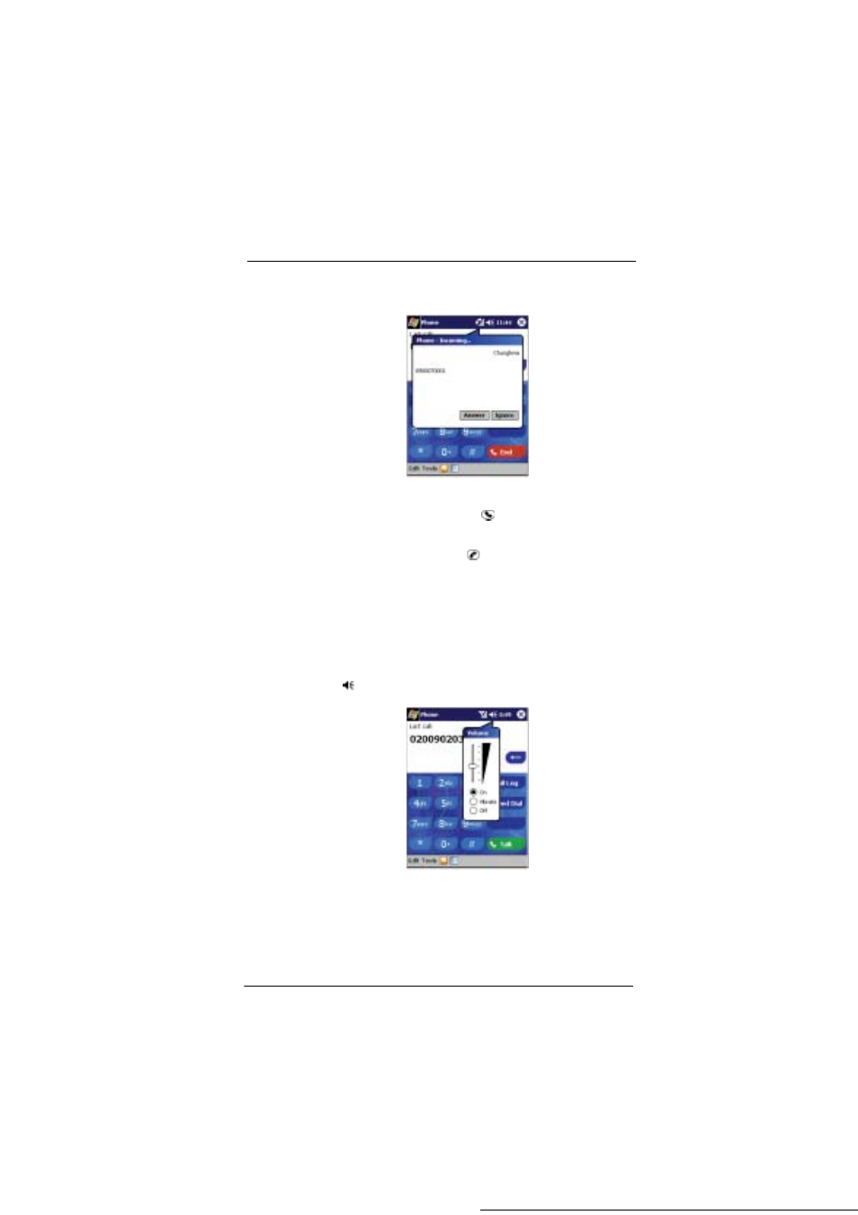 Responding to phone calls, Adjusting the phone conversation volume | Microsoft ET180 User Manual | Page 90 / 136