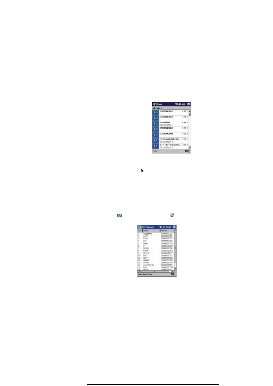 Making a call from sim manager | Microsoft ET180 User Manual | Page 95 / 136