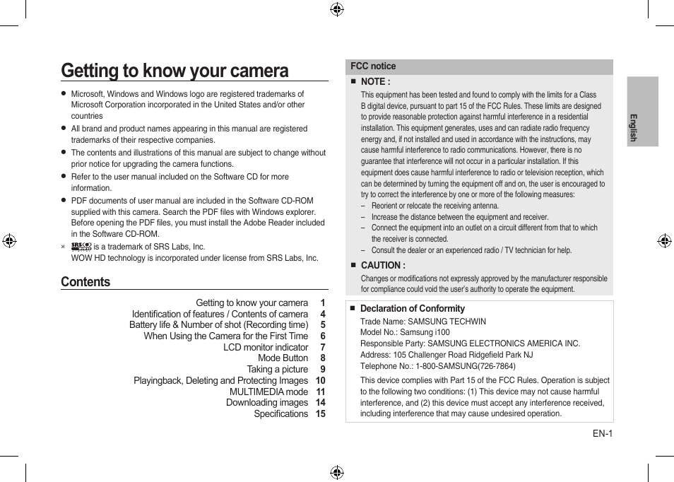 Samsung I100 User Manual | 56 pages