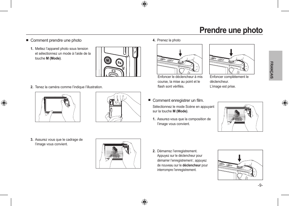 Prendre une photo | Samsung I100 User Manual | Page 29 / 56