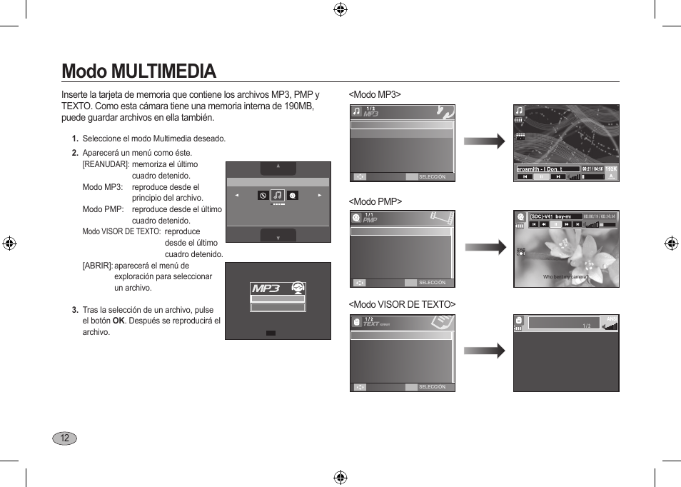 Modo multimedia | Samsung I100 User Manual | Page 50 / 56