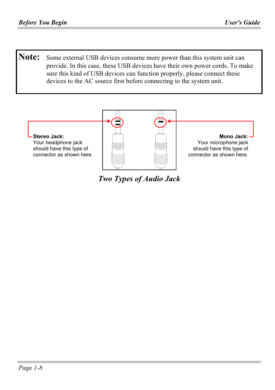 Two types of audio jack | Microsoft W840DI User Manual | Page 14 / 58