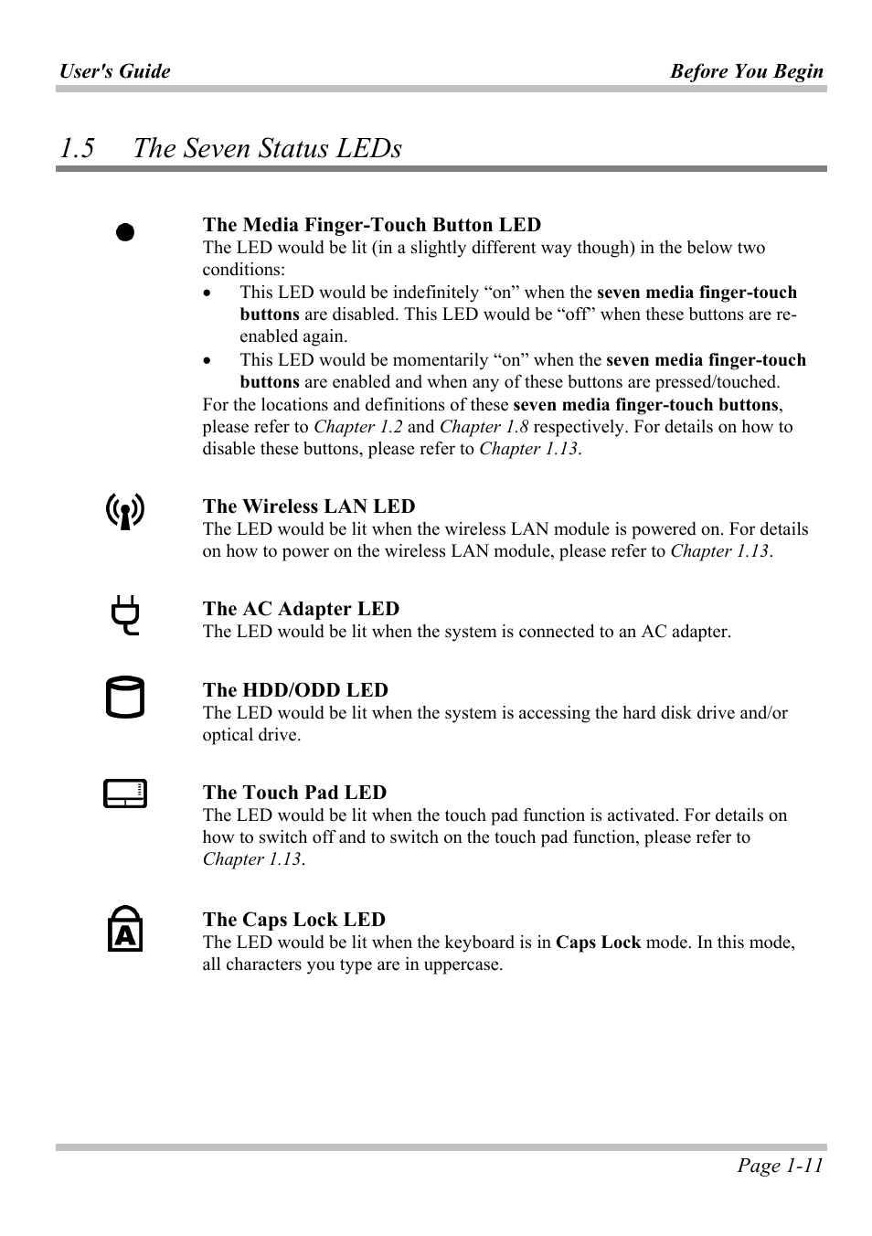5 the seven status leds, Even, Tatus | Microsoft W840DI User Manual | Page 17 / 58