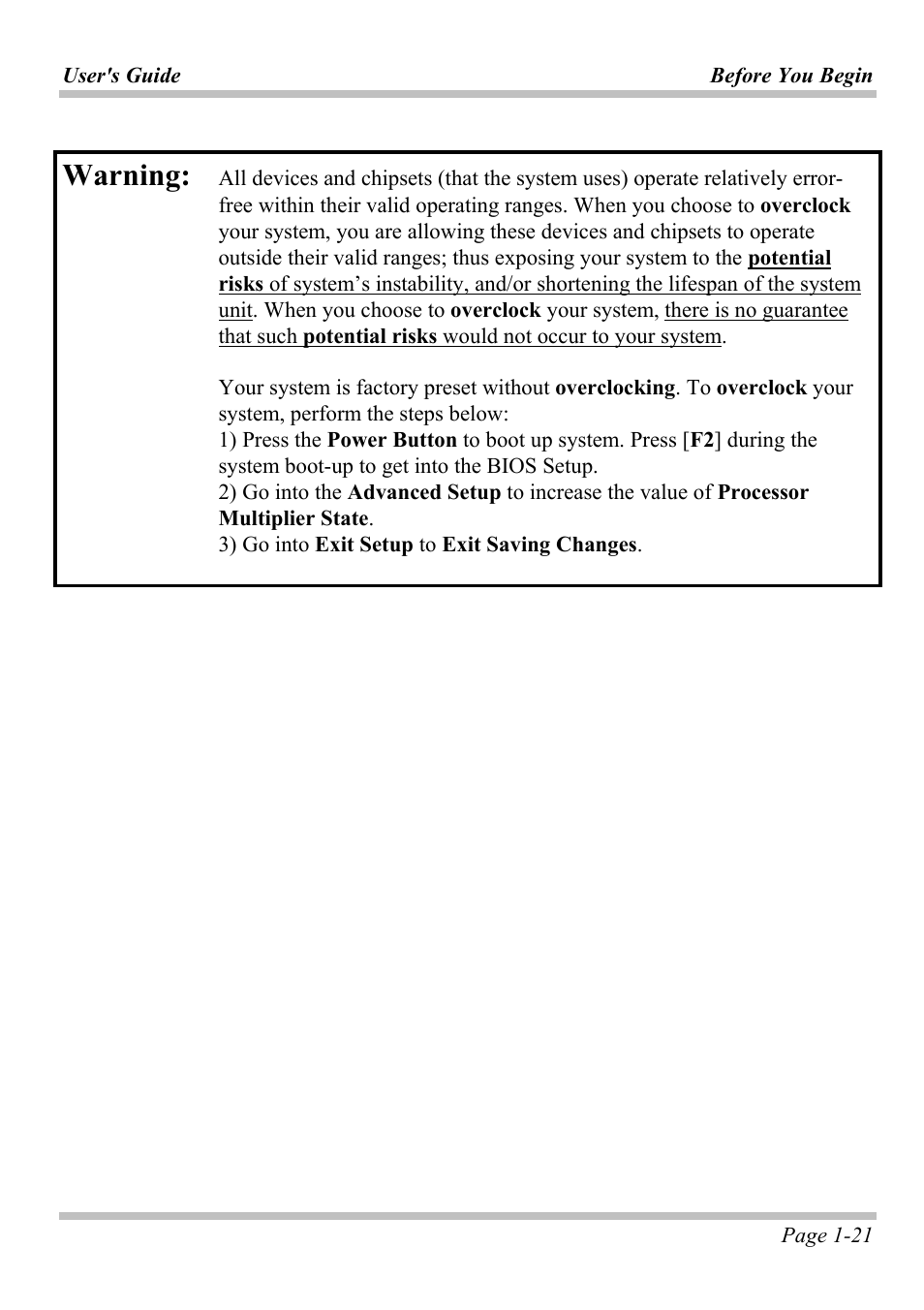 Warning | Microsoft W840DI User Manual | Page 27 / 58