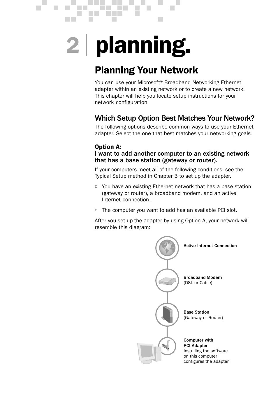 Planning, Planning your network | Microsoft MN-130 User Manual | Page 11 / 64