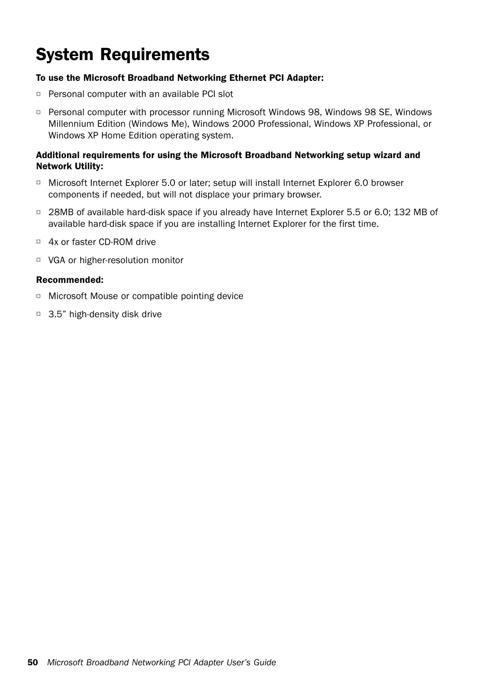 System requirements | Microsoft MN-130 User Manual | Page 54 / 64