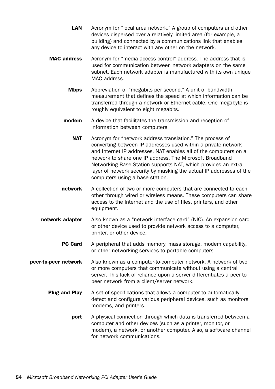 Microsoft MN-130 User Manual | Page 58 / 64