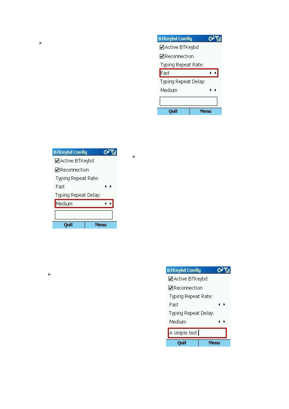 Typing repeat rate, Typing repeat delay, Keyboard test | Microsoft BK600 User Manual | Page 10 / 17