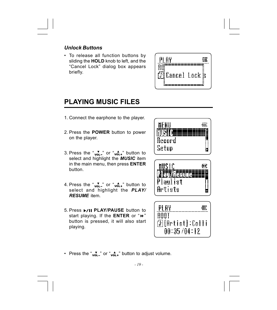Playing music files | Microsoft HDP-3202-BS User Manual | Page 20 / 38