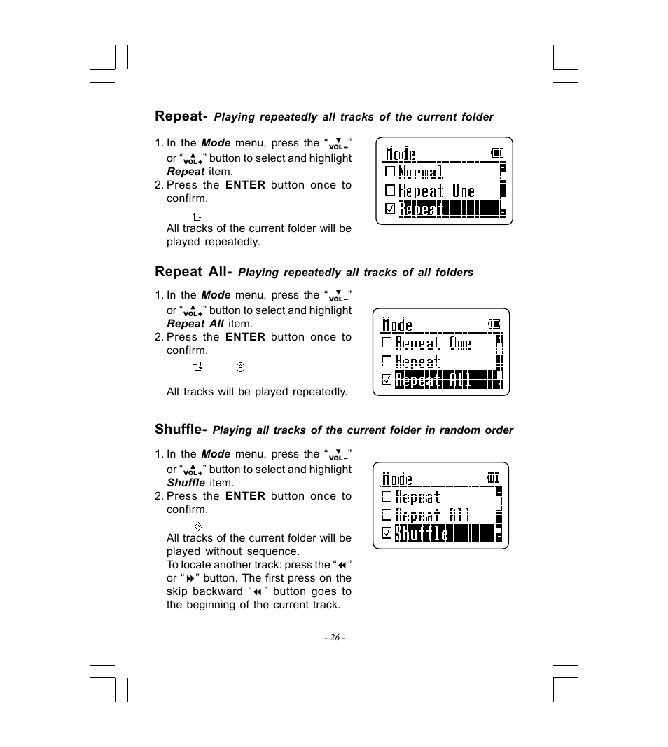 Repeat all, Shuffle, Repeat | Microsoft HDP-3202-BS User Manual | Page 27 / 38