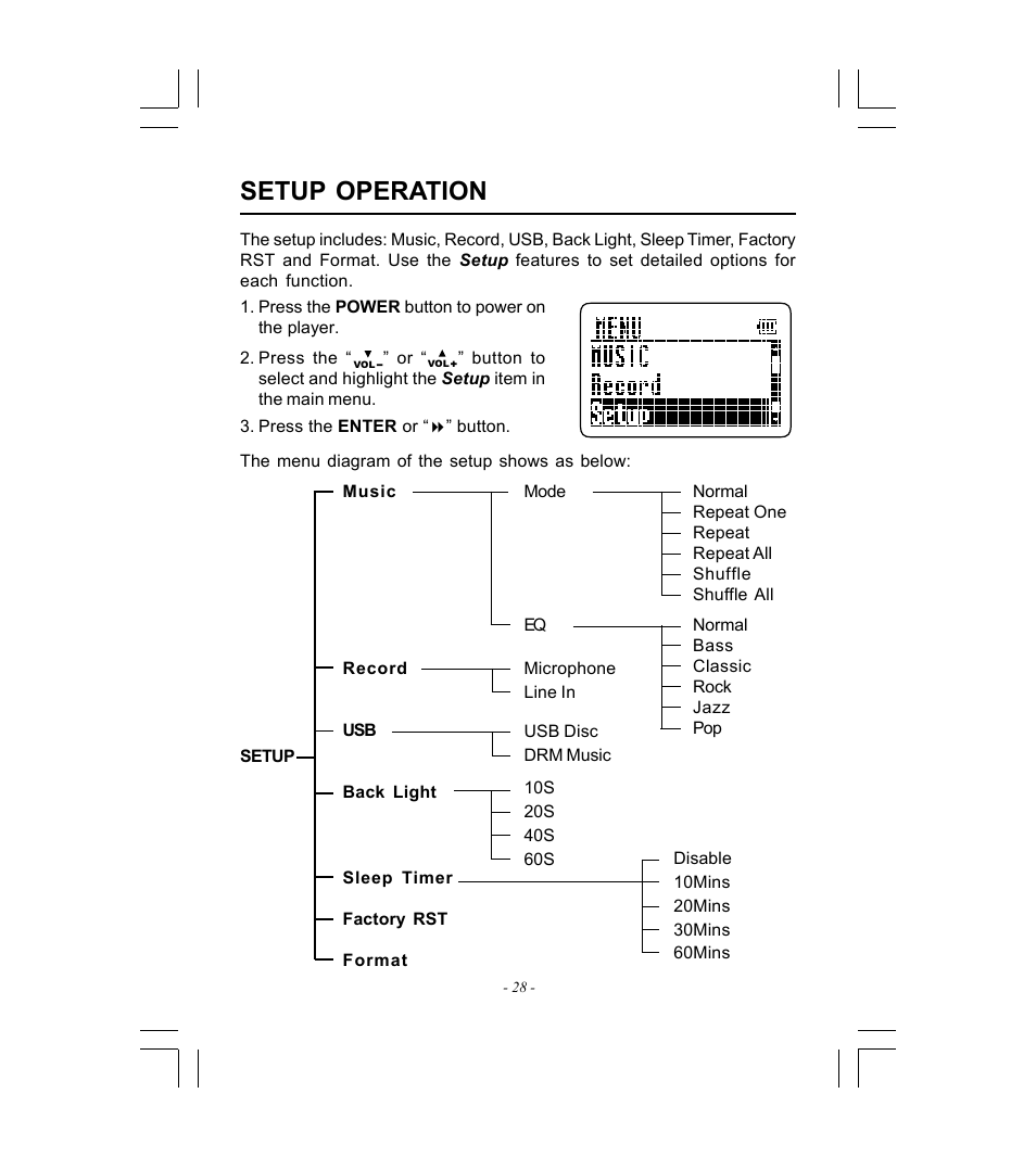 Setup operation | Microsoft HDP-3202-BS User Manual | Page 29 / 38