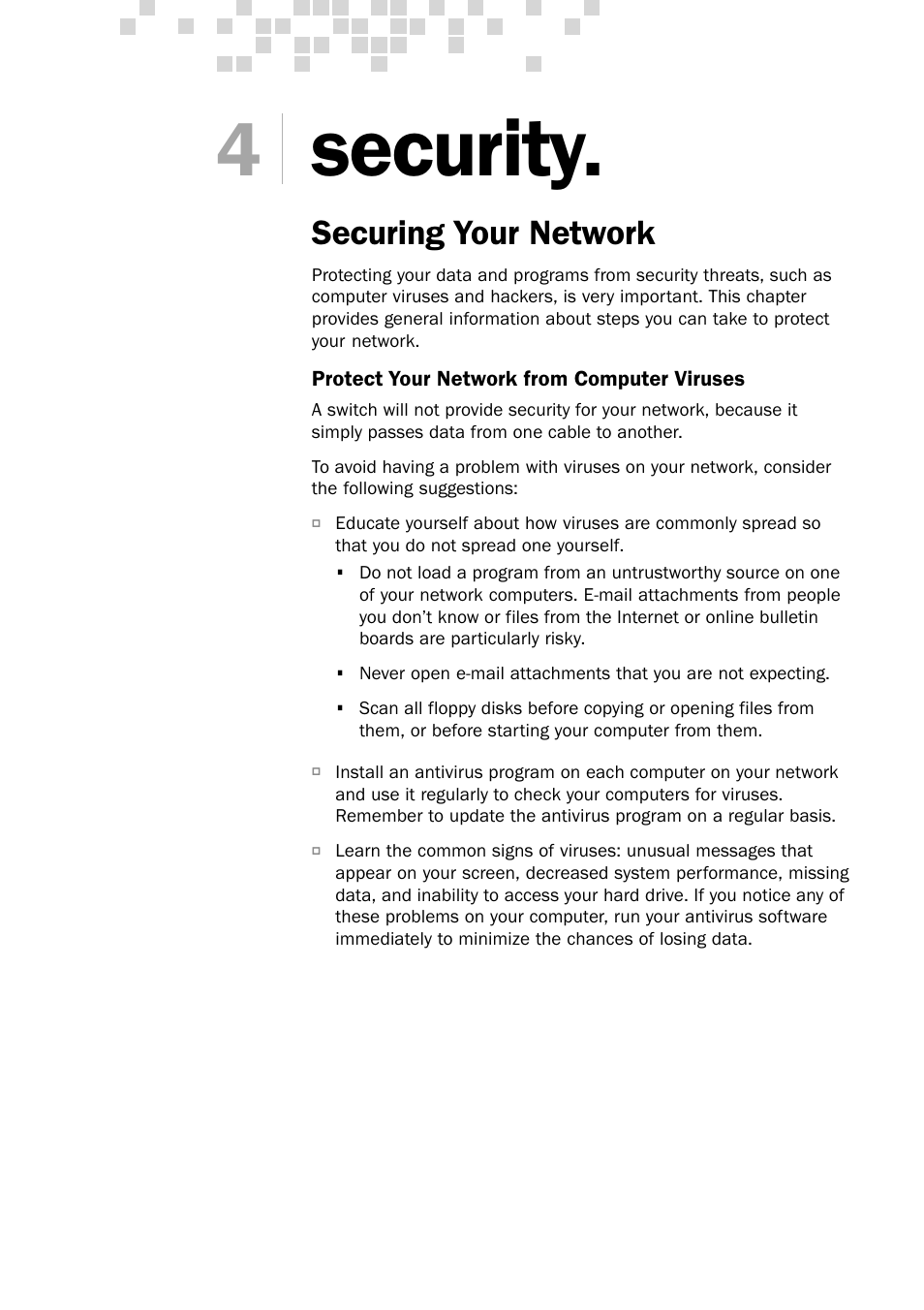 Security, Securing your network | Microsoft MN-150 User Manual | Page 19 / 40
