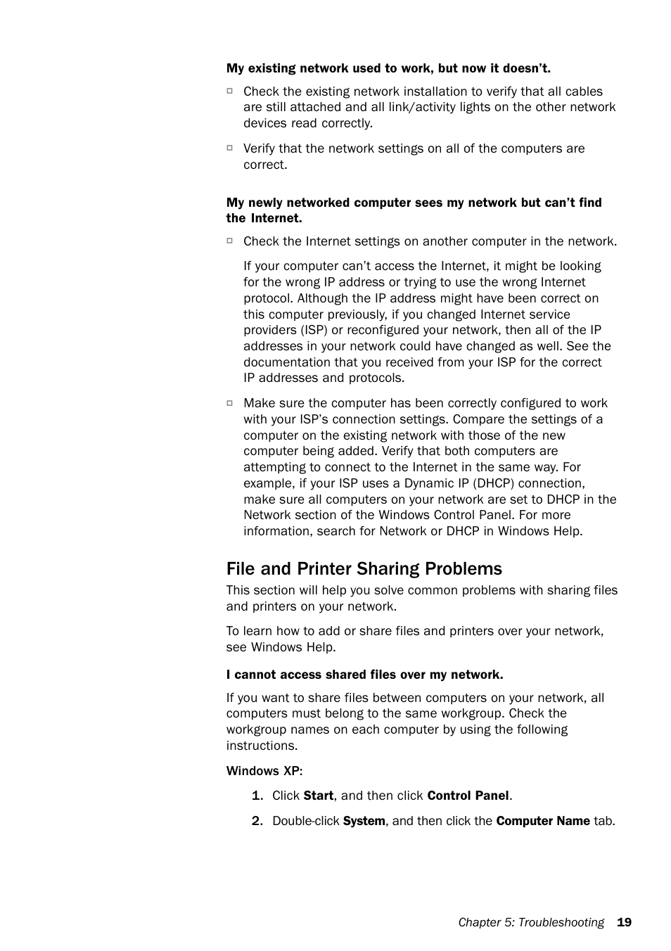File and printer sharing problems | Microsoft MN-150 User Manual | Page 23 / 40
