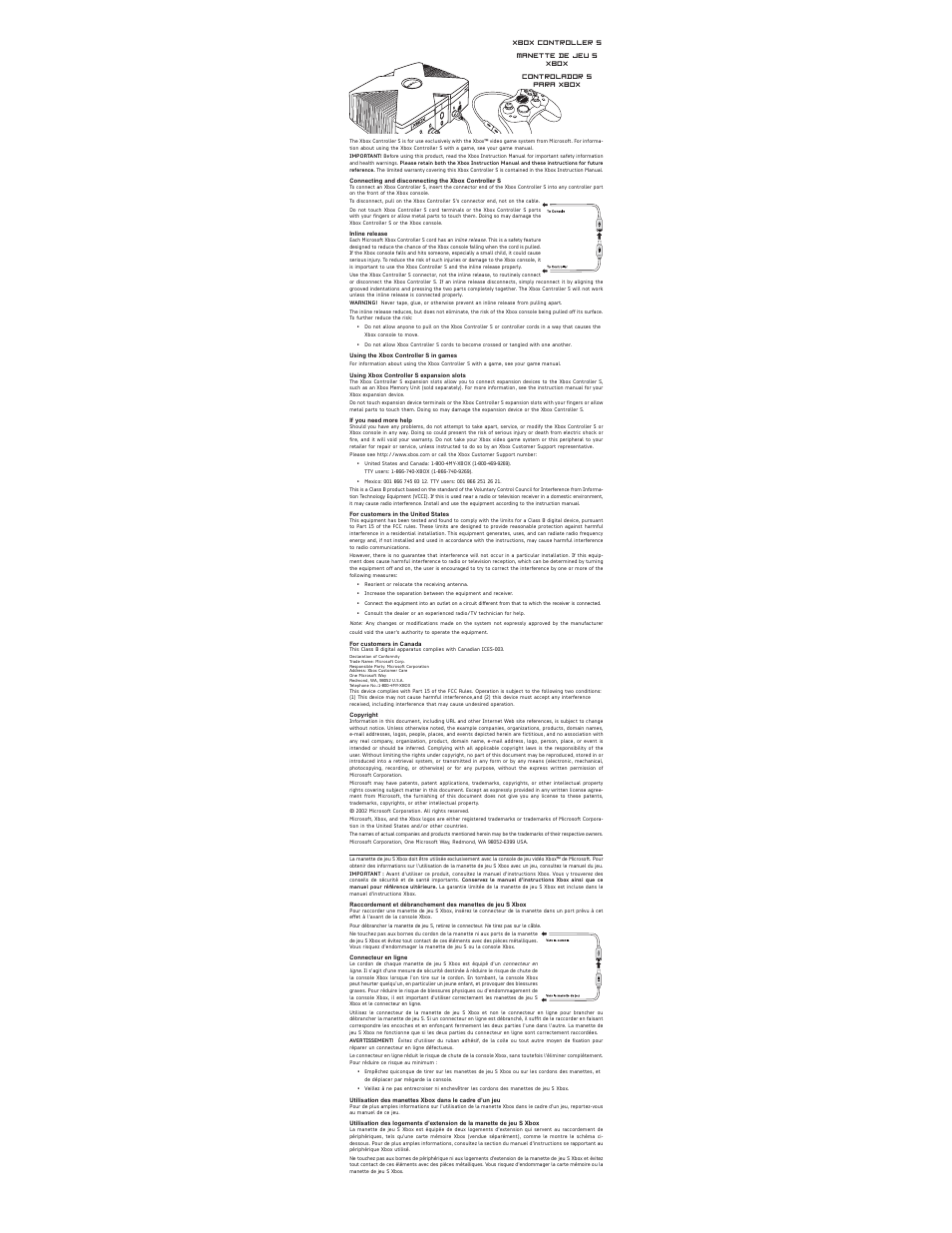 Microsoft Xbox Controller S X08-78482 User Manual | 2 pages