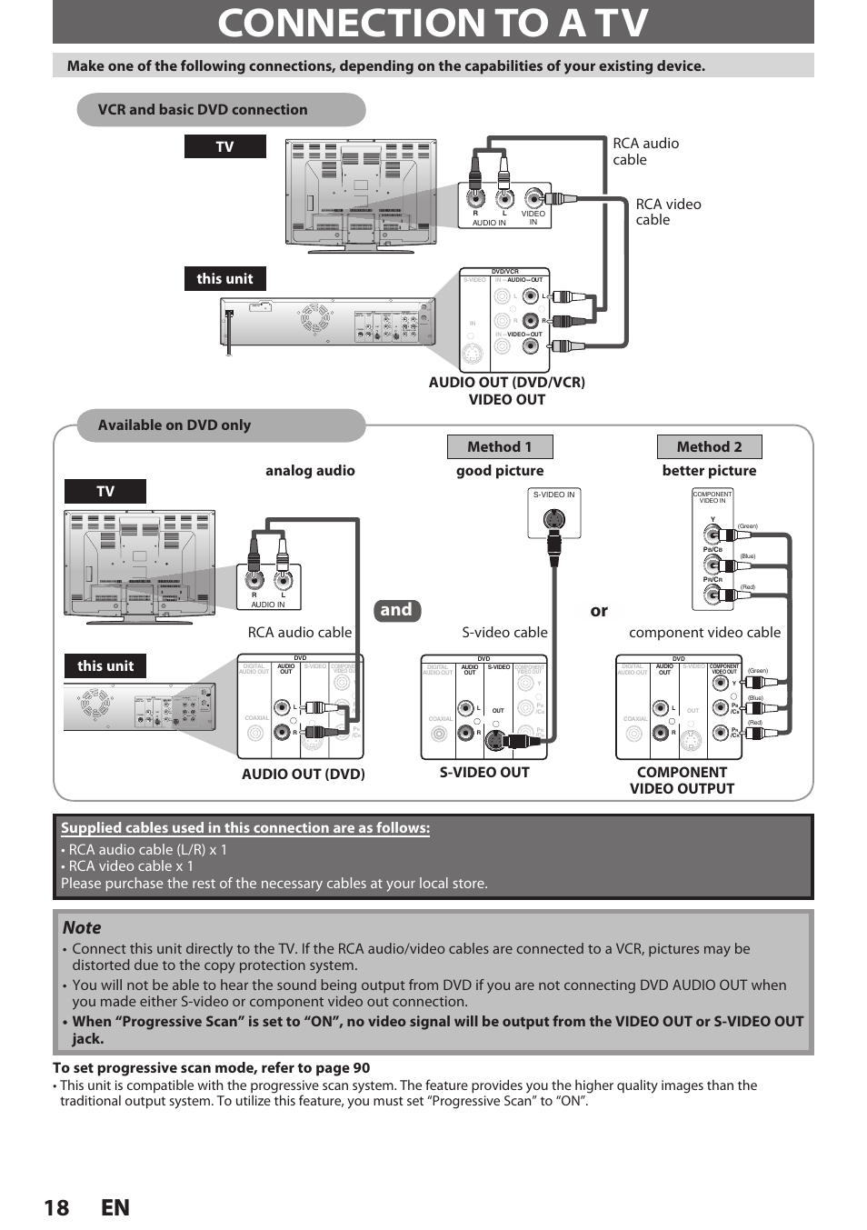 Connection to a tv, 18 en 18 en | Philips Magnavox E9S80UD User Manual | Page 18 / 108