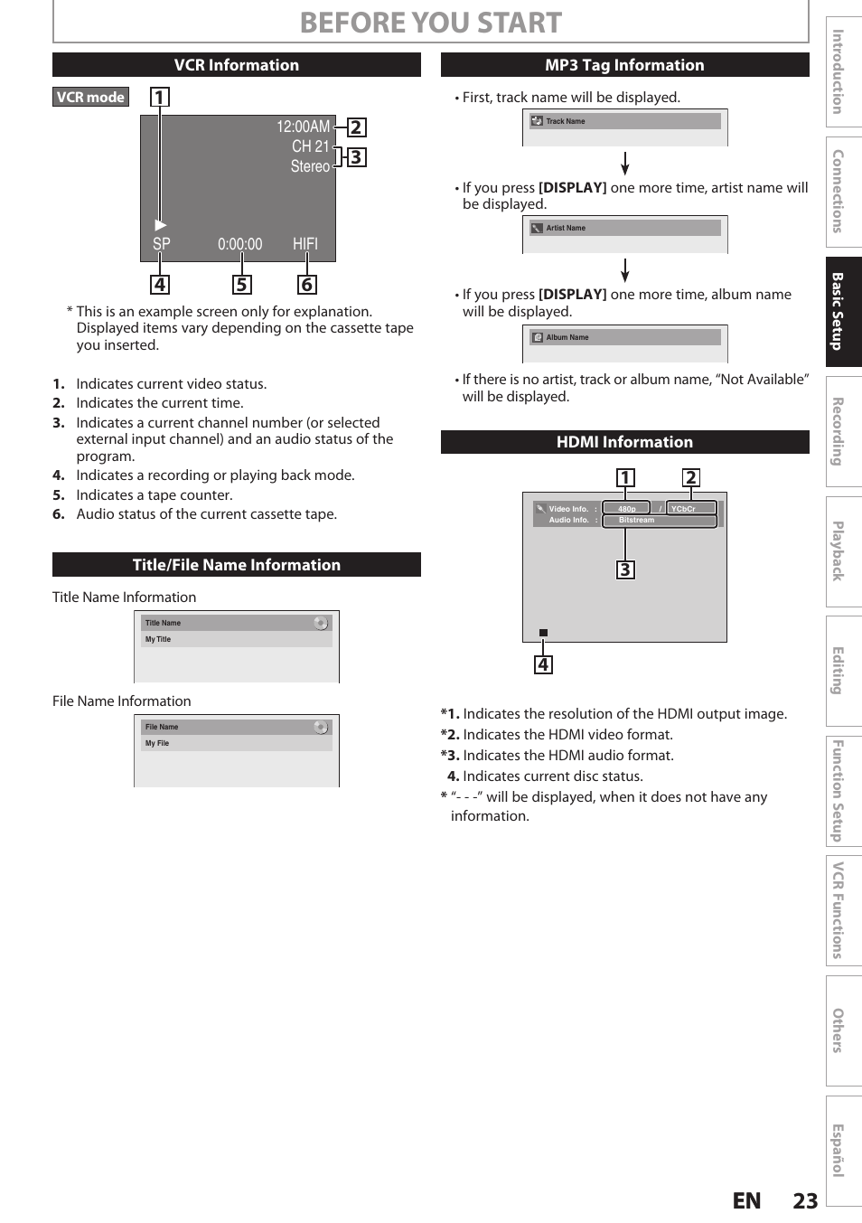 Before you start, 23 en 23 en | Philips Magnavox E9S80UD User Manual | Page 23 / 108