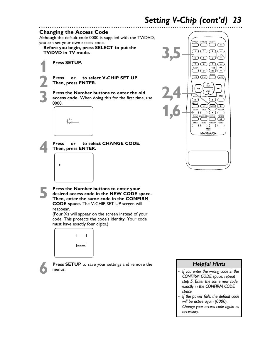 Setting v-chip (cont’d) 23 | Philips Magnavox 20MDRF20 User Manual | Page 23 / 48