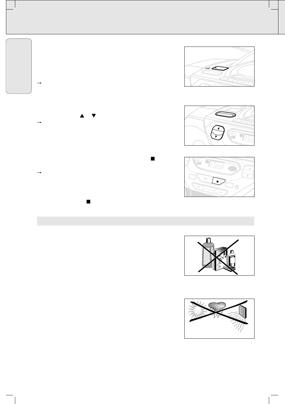 Basic functions general information, English, General maintenance | Safety information | Philips AZ 1045 User Manual | Page 10 / 44