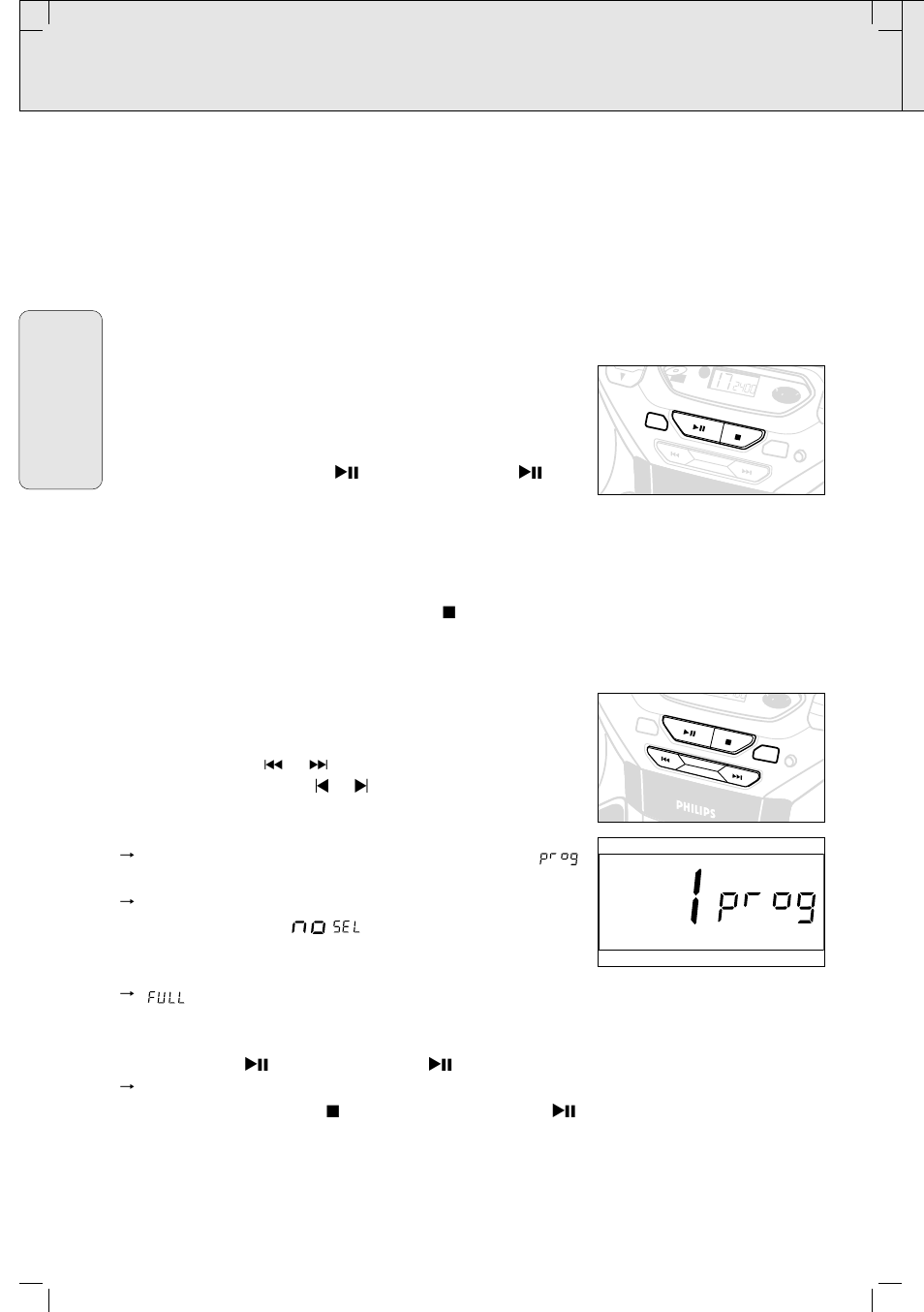 Lecteur de cd, Divers modes de lecture: shuffle et repeat, Programmation des plages | Passage en revue du programme, Fran ç ais | Philips AZ 1045 User Manual | Page 26 / 44