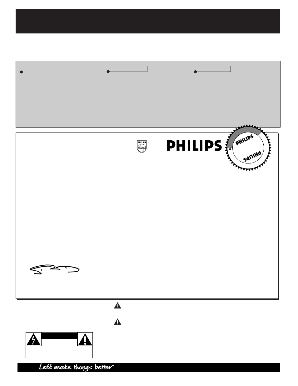 Safety, Warranty verification, Owner confirmation | Model registration, Hurry, Know these, Symbols | Philips 60P916 User Manual | Page 2 / 58